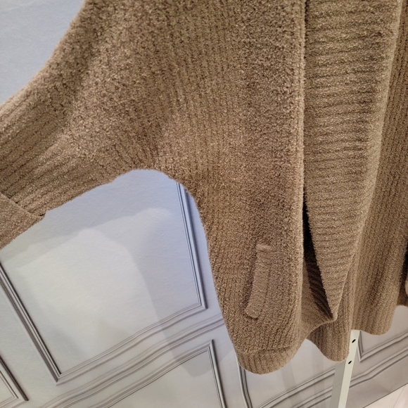 Barefoot Dreams CozyChic Lite Waffle Cocoon Cardigan Driftwood S/M - Picture 8 of 12